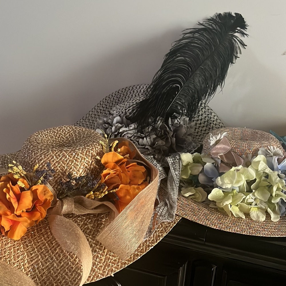 3 handmade Kentucky Derby style hats. All three sold together